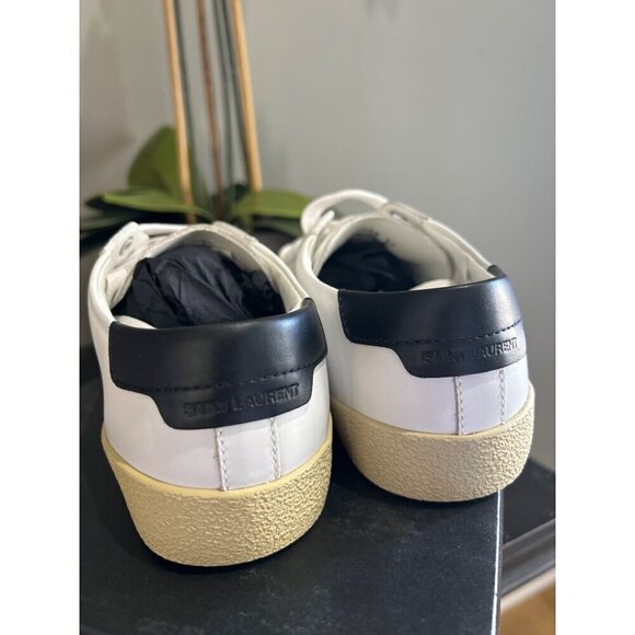 Saint Laurent Court Classic Sl/06 Embroidered Sneakers White Womens 36 6 - Picture 11 of 14